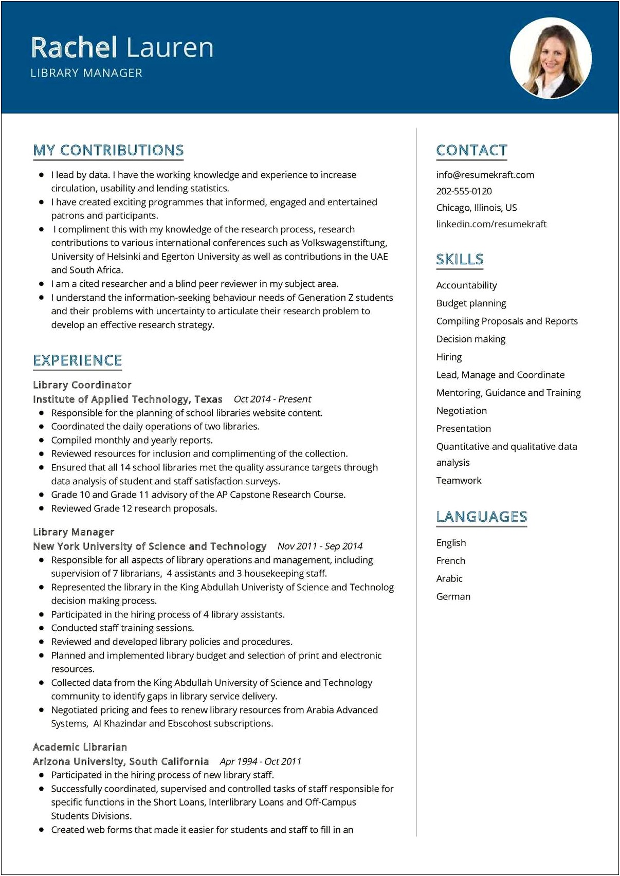 Library Assistant To Librarian Resume With No Experience