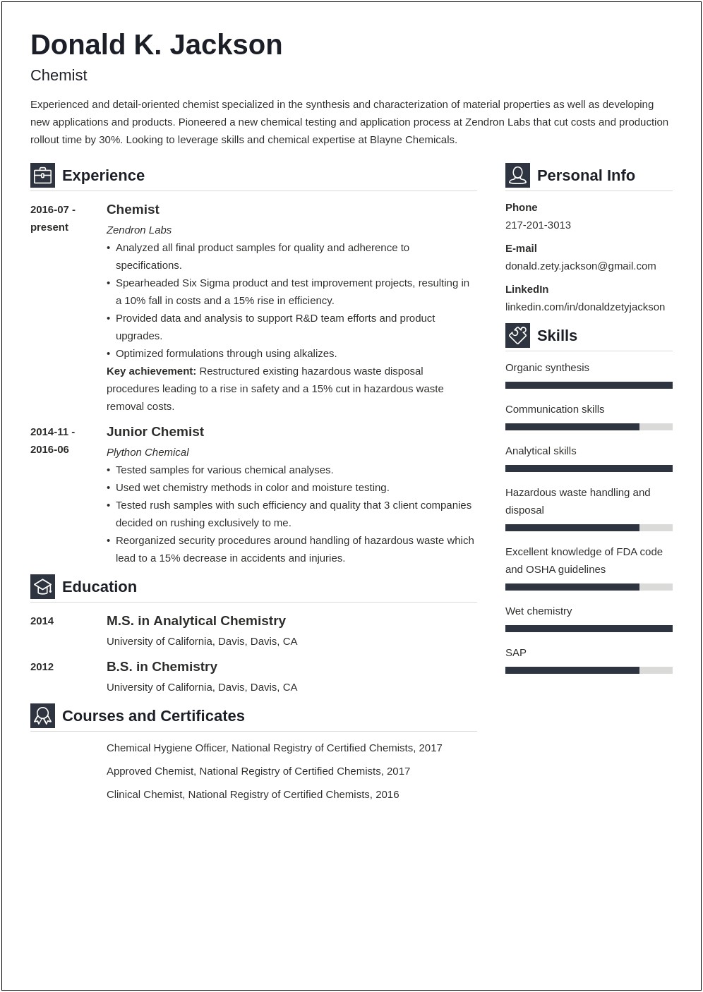 List Of Basic Scientific Research Skills Resume