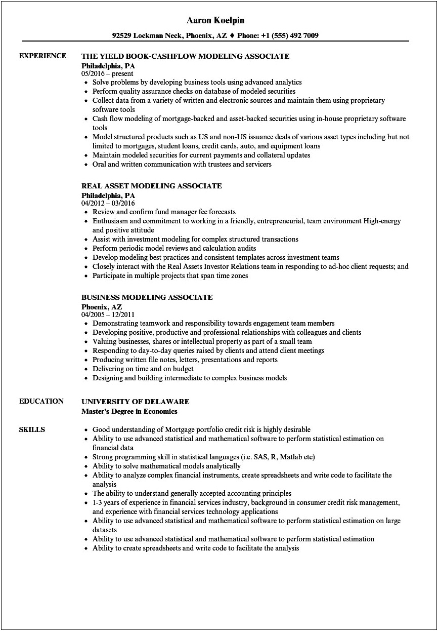 List Of Special Skills For Modeling Resume