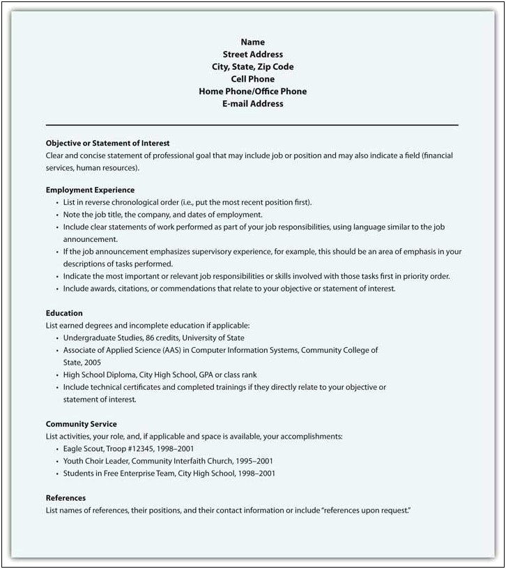 Listing College Credits On Resume Sample