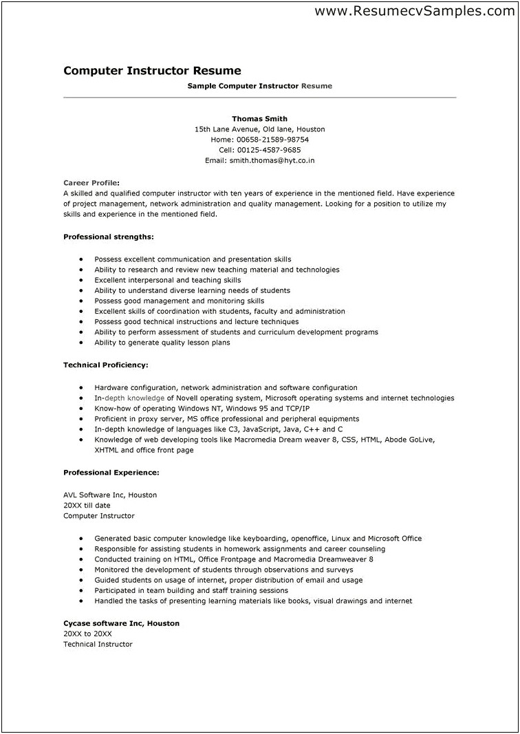 Listing Computer Skills On Resume Examples