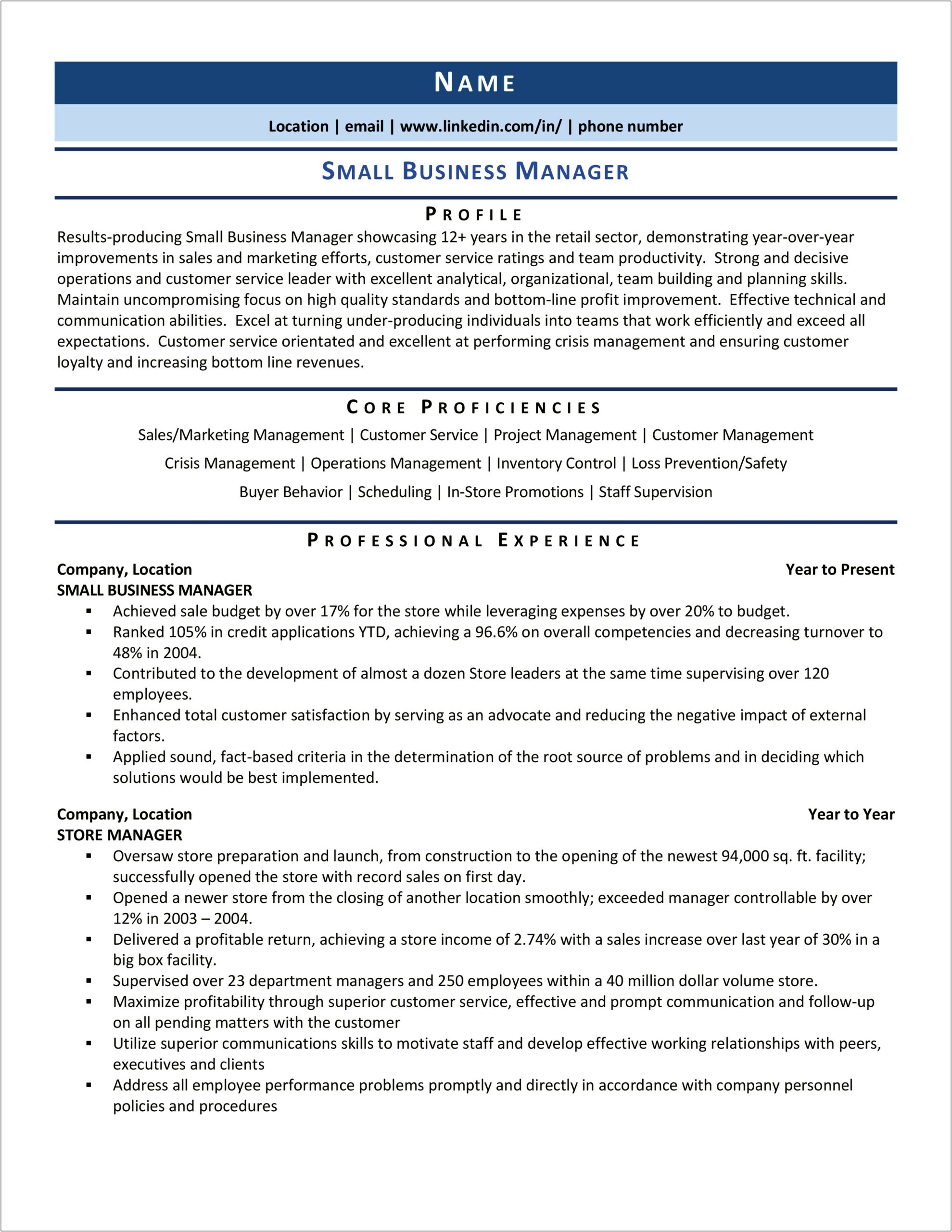 Listing Personal Experience In Employment Resume
