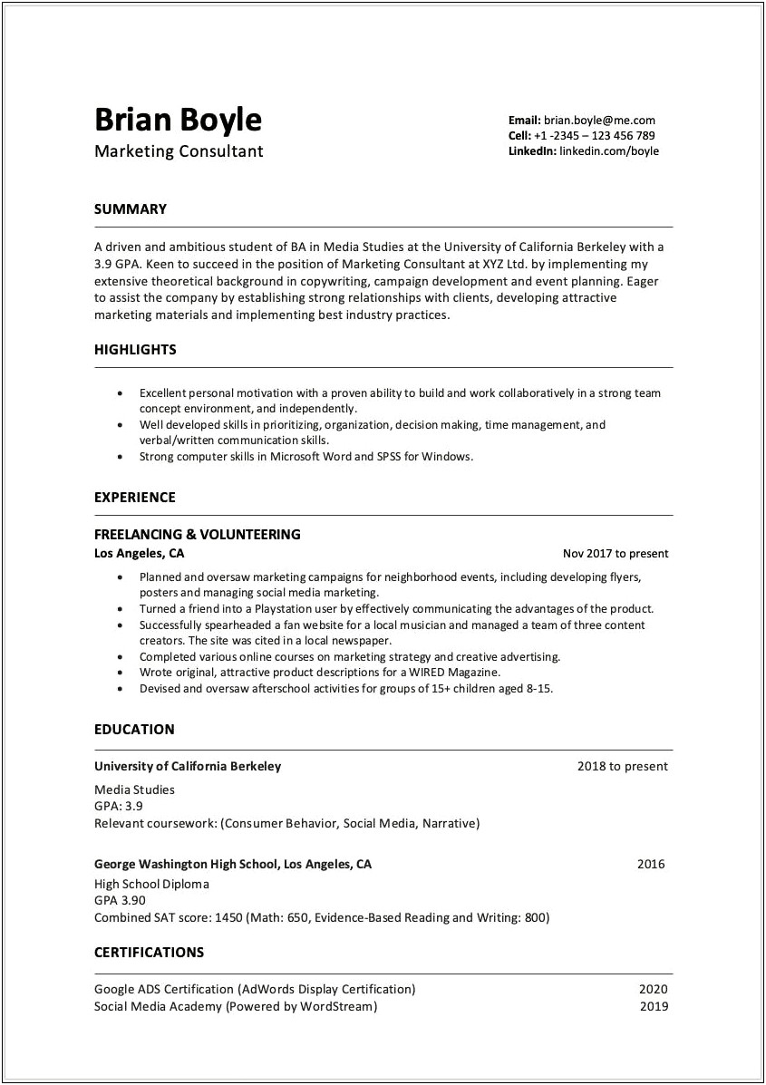 Lots Of Work Experience In Resume