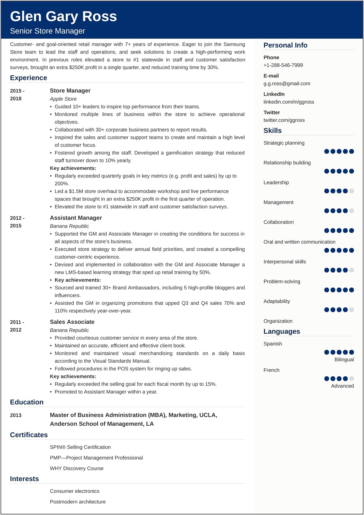 Luxury Sales Skills To Put On Resume