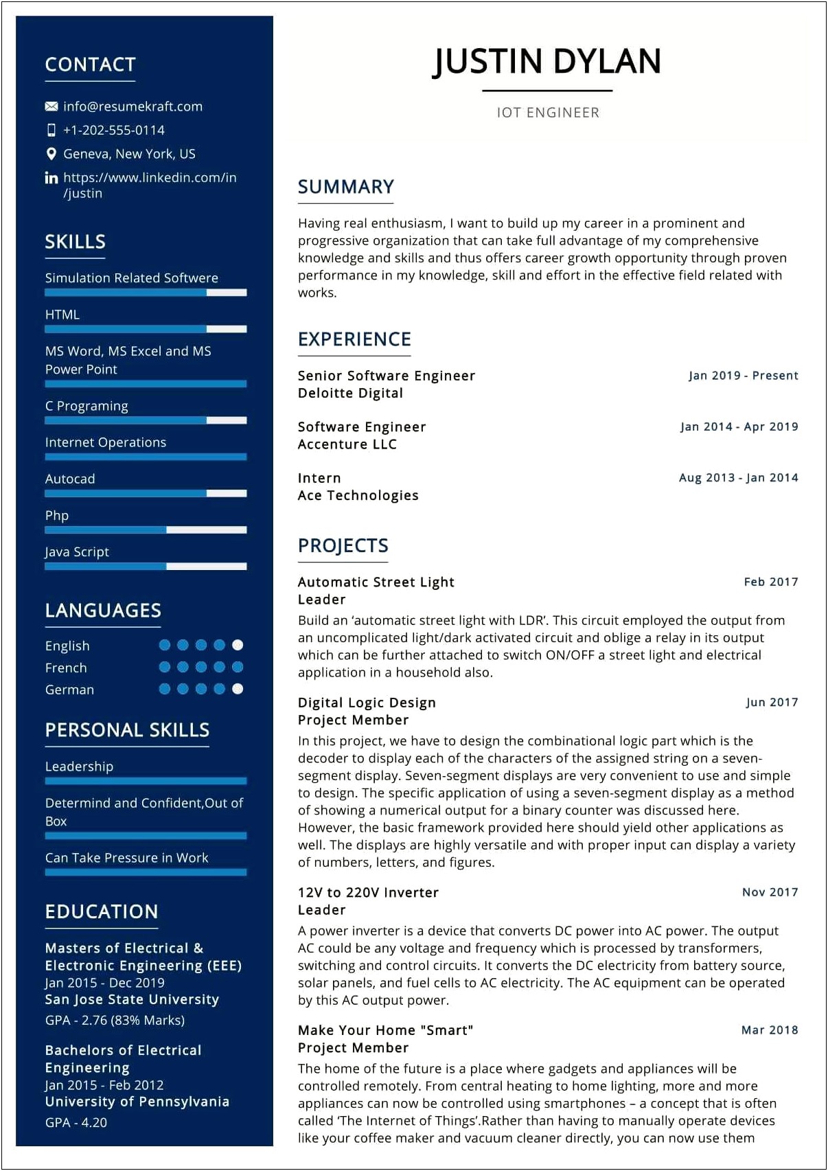 Machine Learning Electrical Resume Samples Entry Level