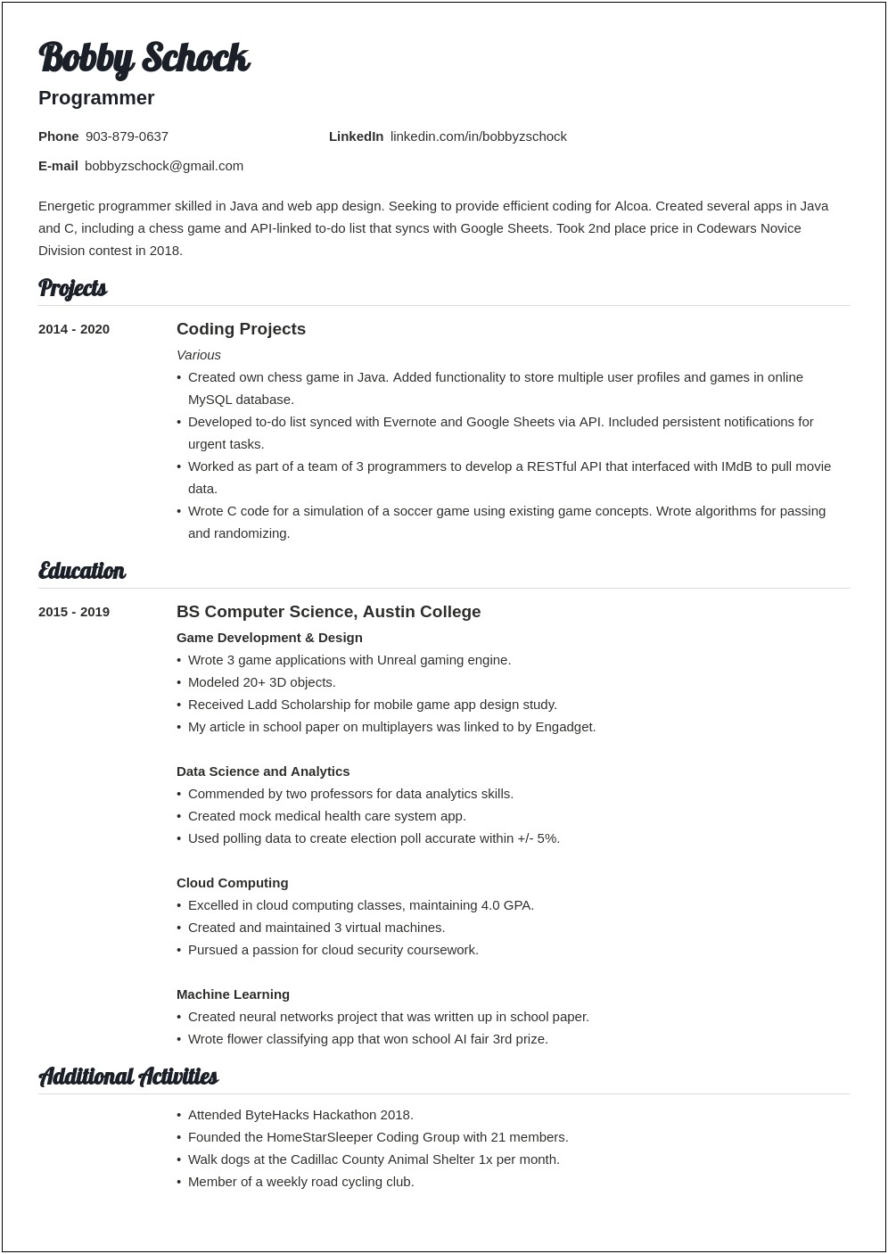 Make My First Resume For A Job Online