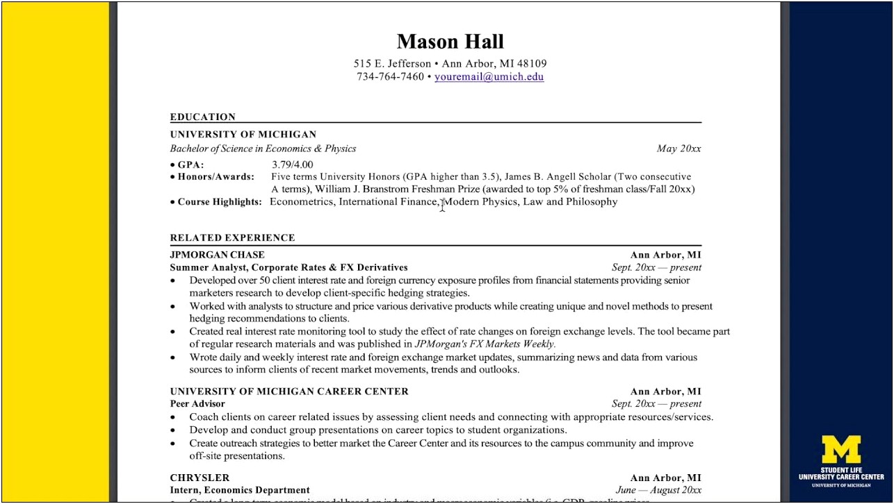 Making A Resume For Grad School