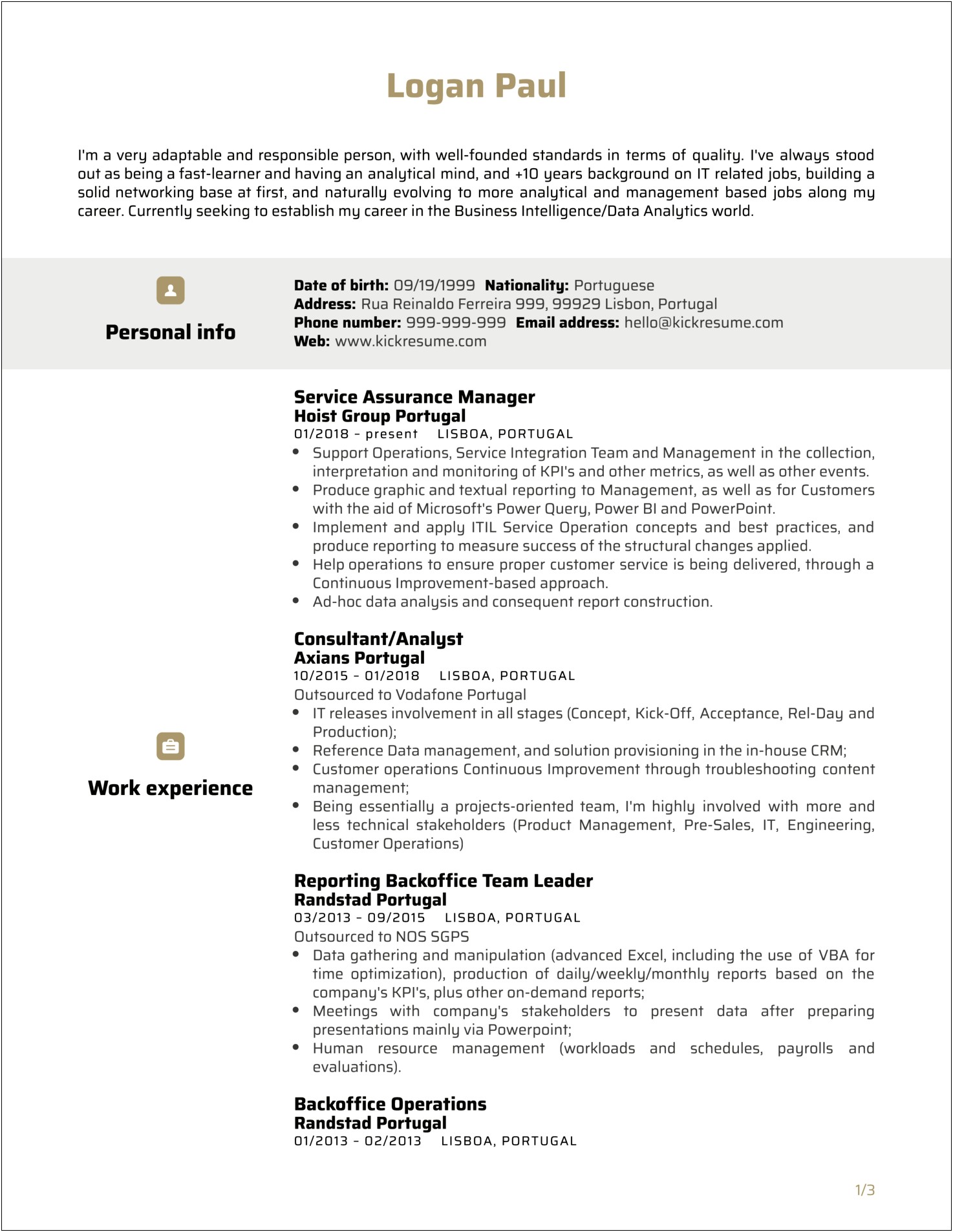 Manage My Time Very Well Resume Sample