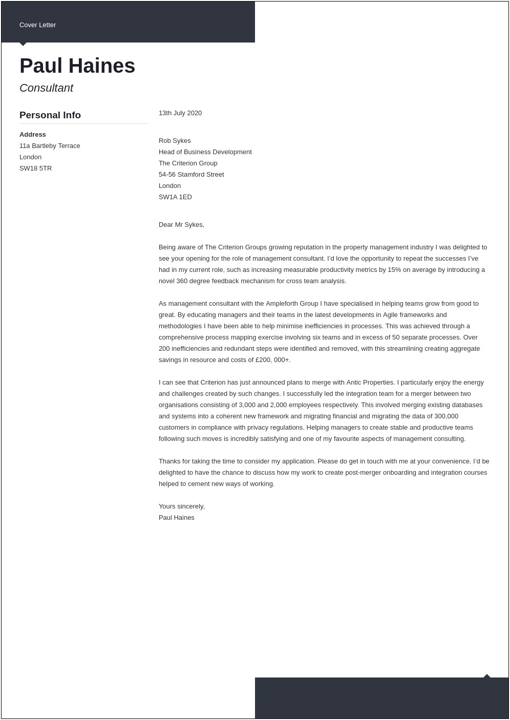 Management Consulted Resume And Cover Letter Bible