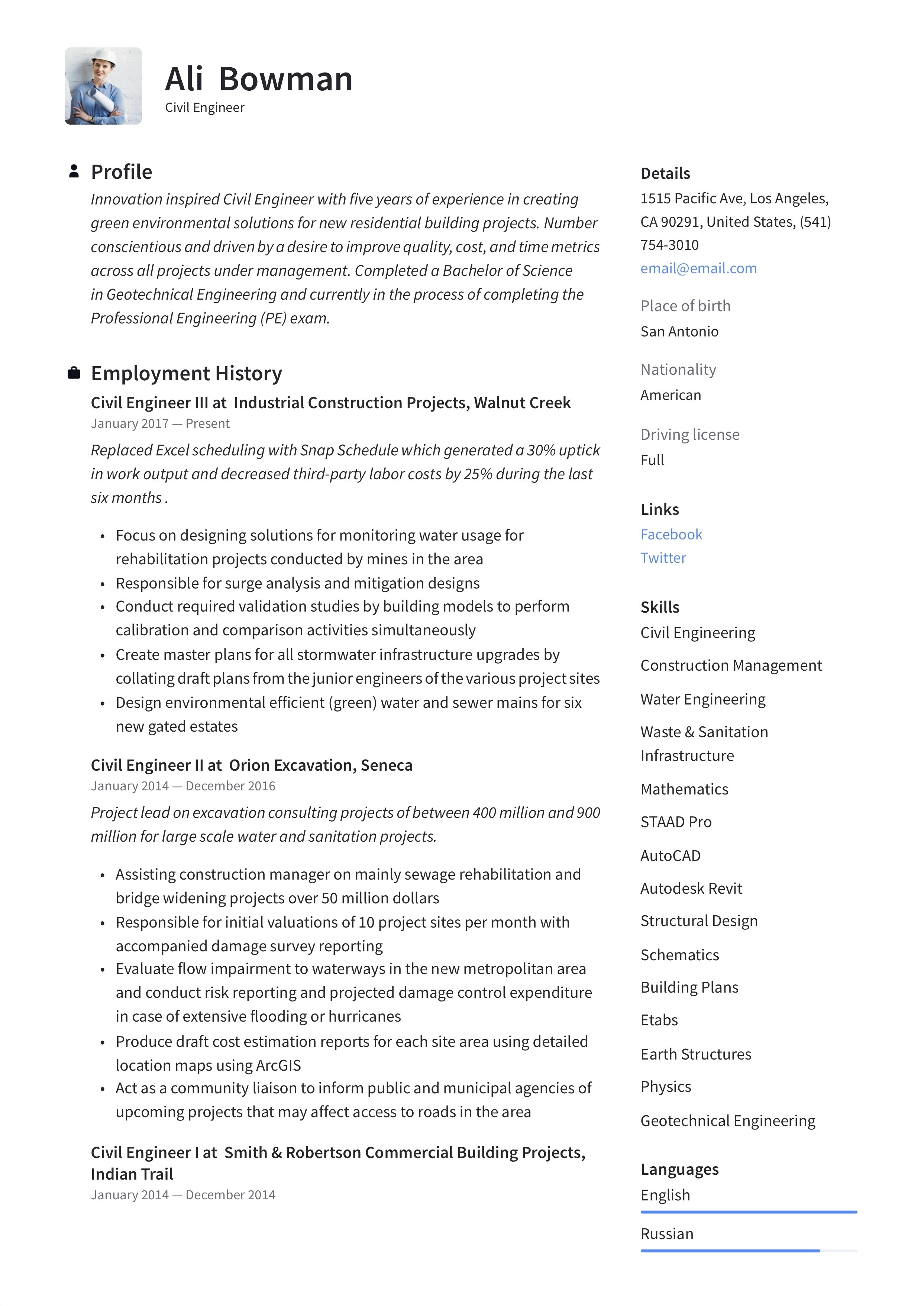 Management Experience In An Engineering Resume