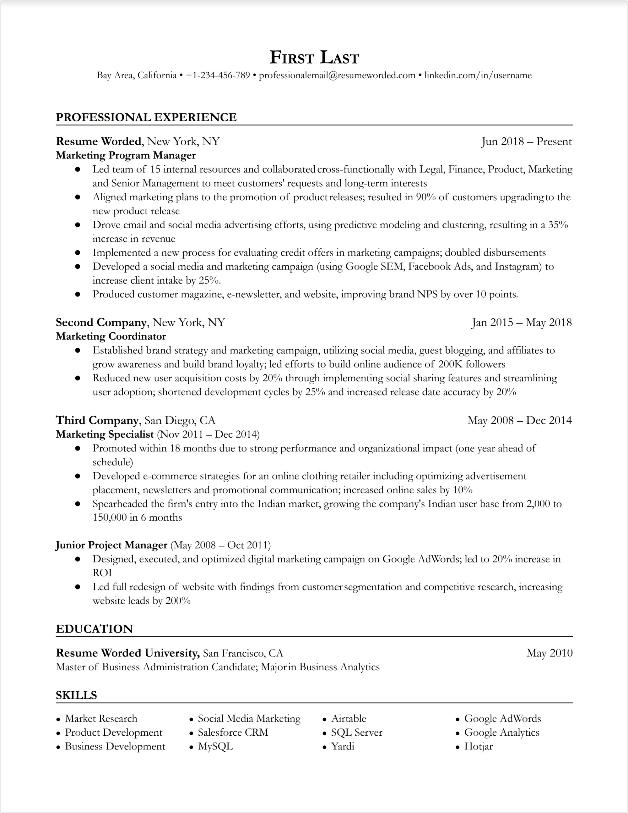 Marketing Coordinator Resume No Experience 2018