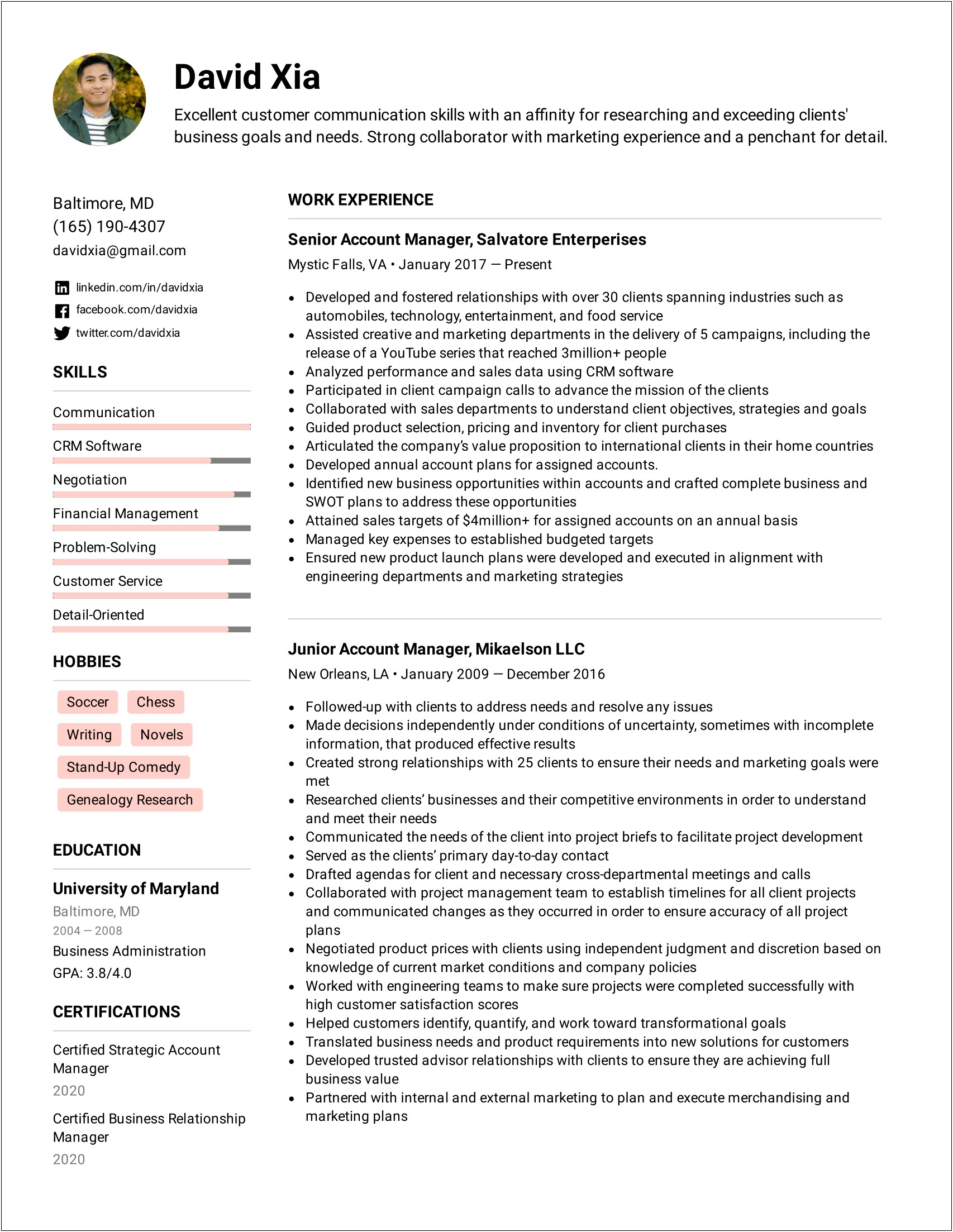 Marketing Coordinator Resume Summary Statement With No Experience