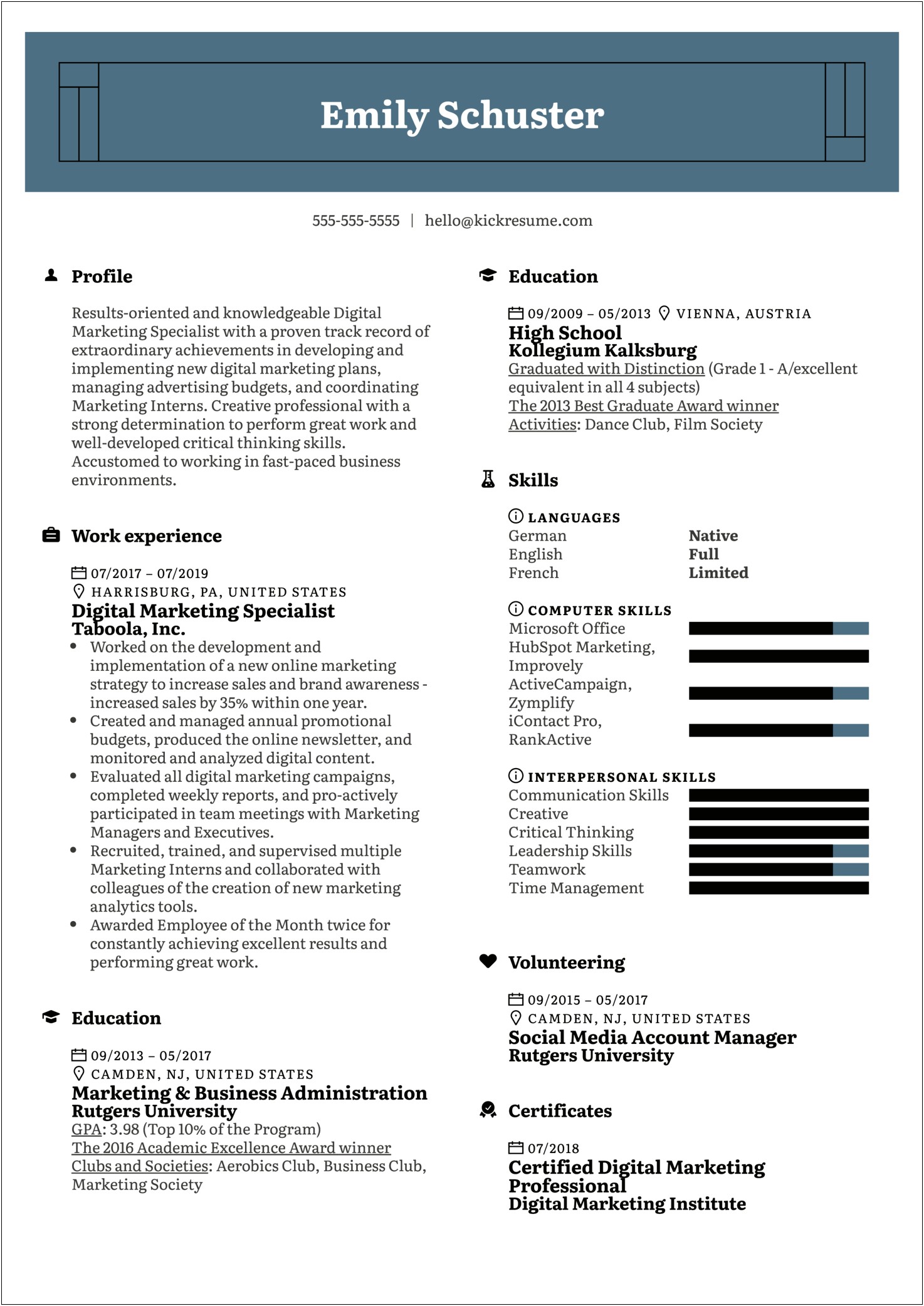 Marketing Skills To Put On Resume Sample