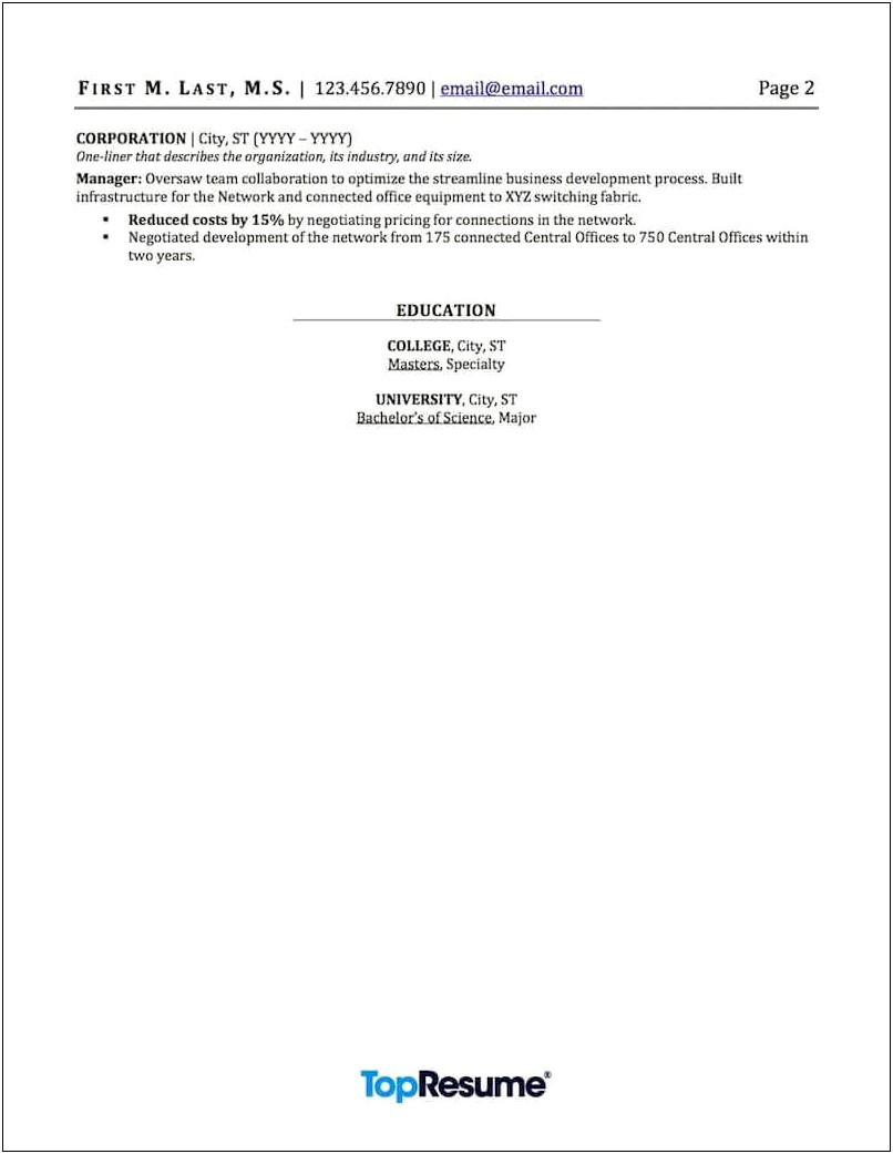 Master Of Telecommunications And Networking Resume Samples