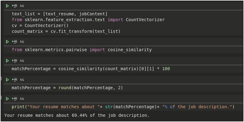 Match Job Description To Resume Word2vec