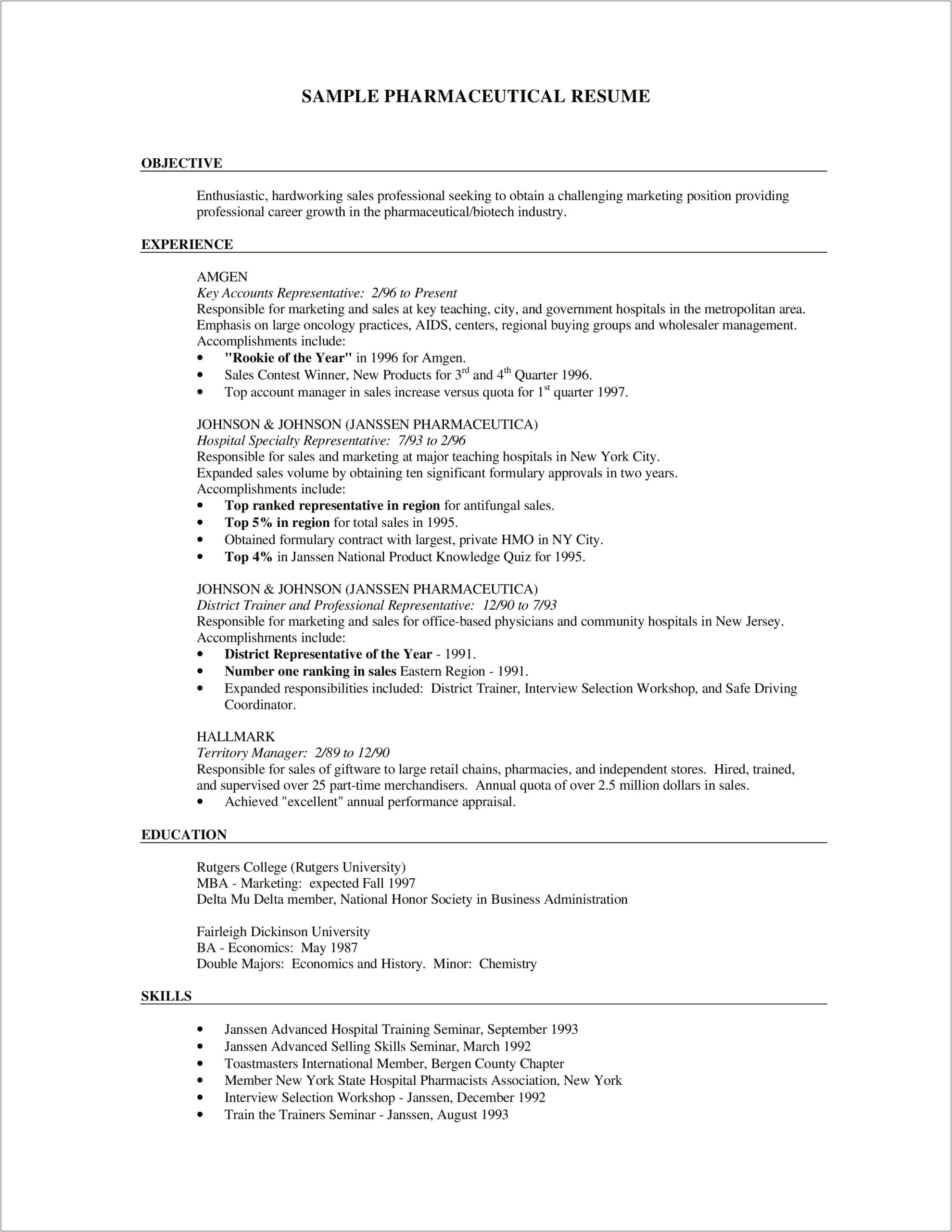 Mba Health Care Management Job Resume