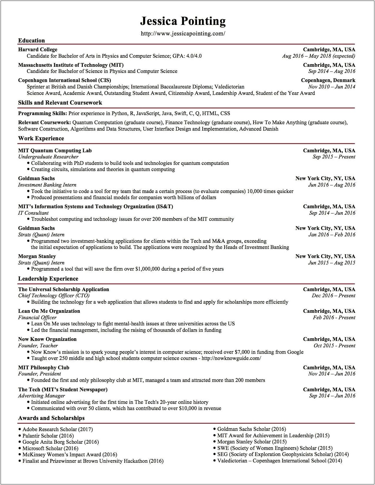 Mckinsey Resume Sample For Phd With Job Esperience