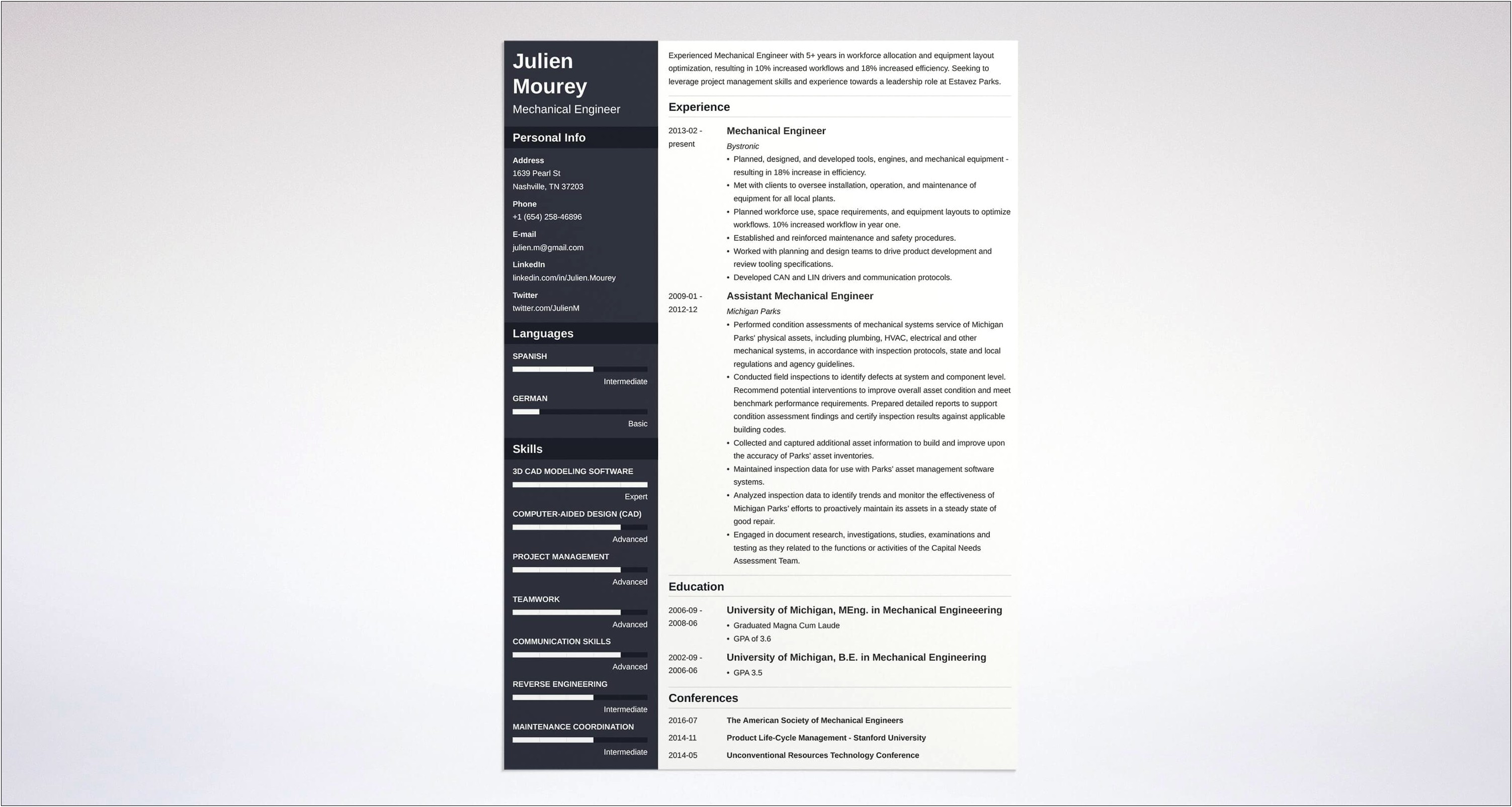 Mechanical Engineer Resume Word Format Download