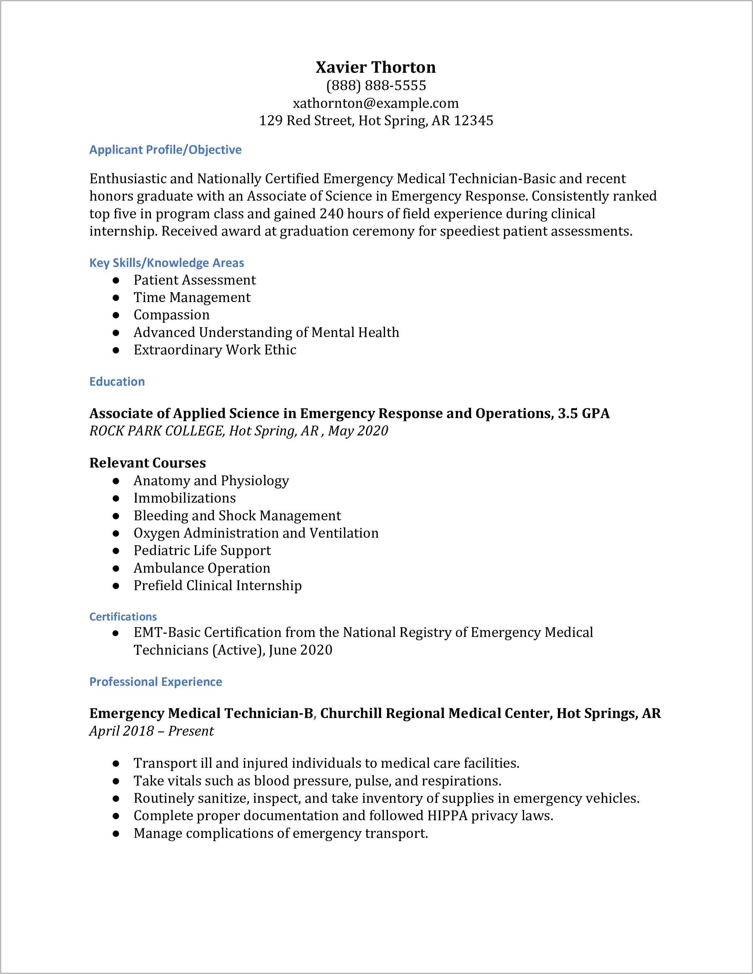 Medical Transport Job Description For Resume