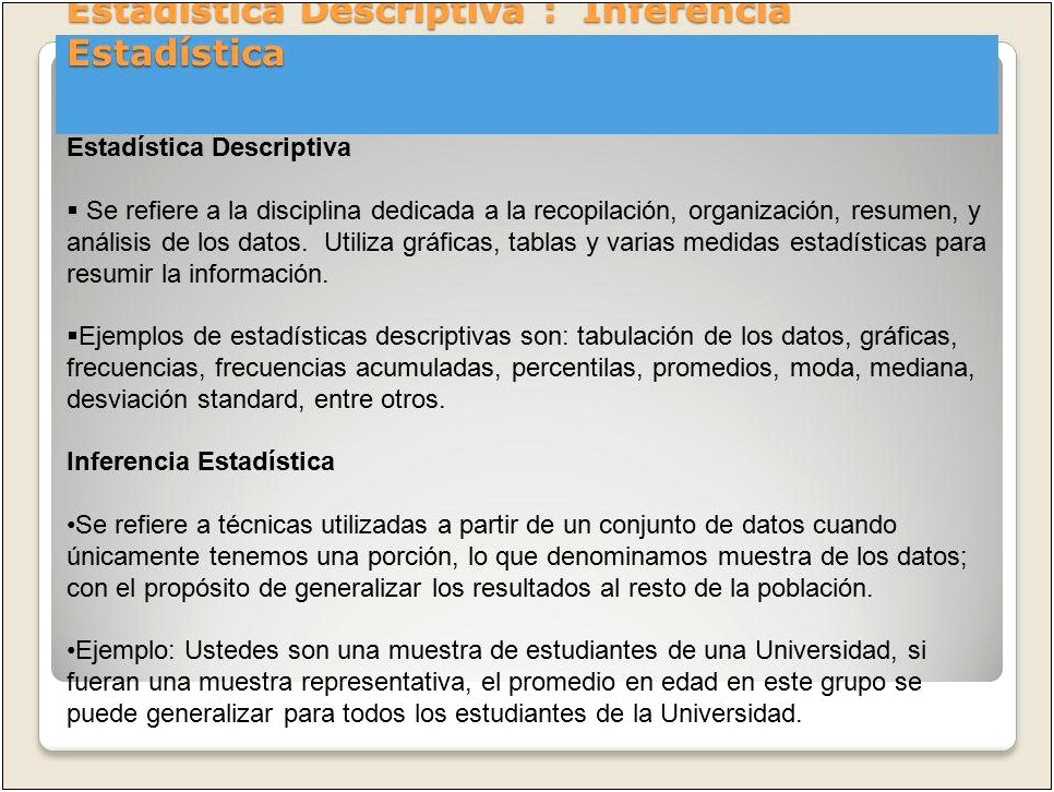 Medidas De Resumen En Estadistica Descriptiva