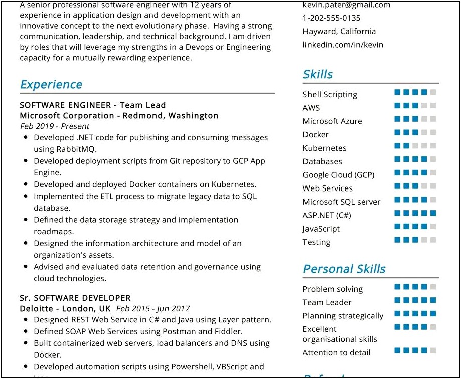 Microsoft Sql Server On Resume Examples