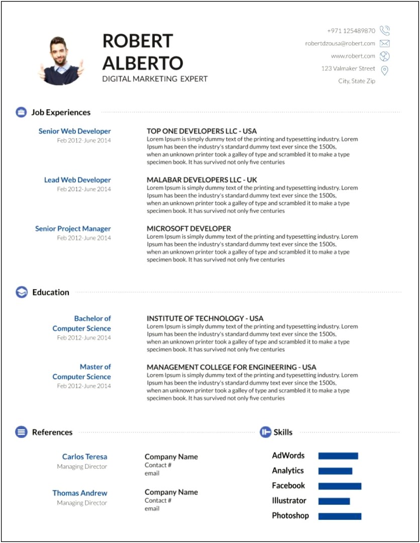 Microsoft Word 2007 Resume Template Free