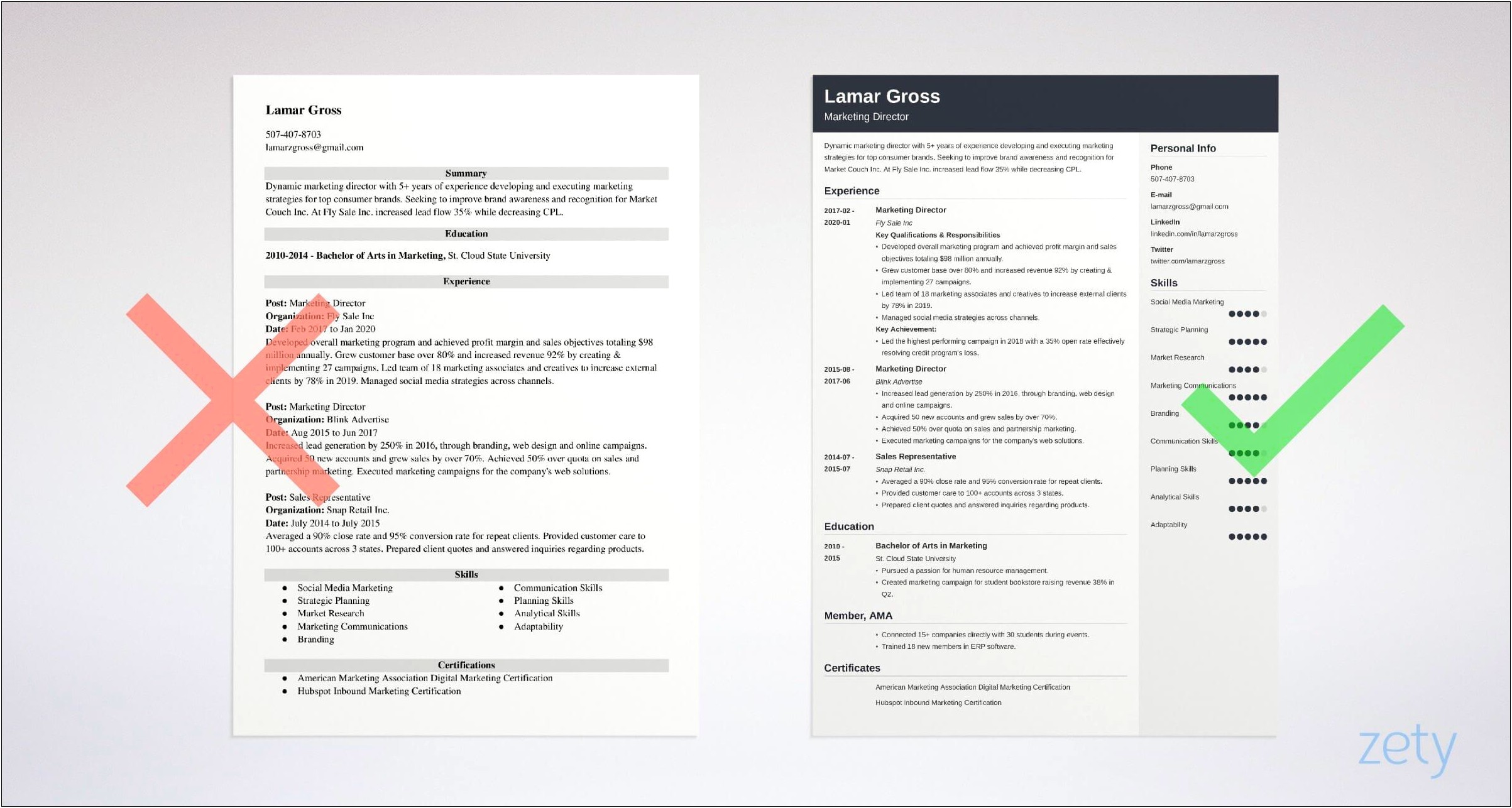 Microsoft Word Impressive Resume Template For Marketer