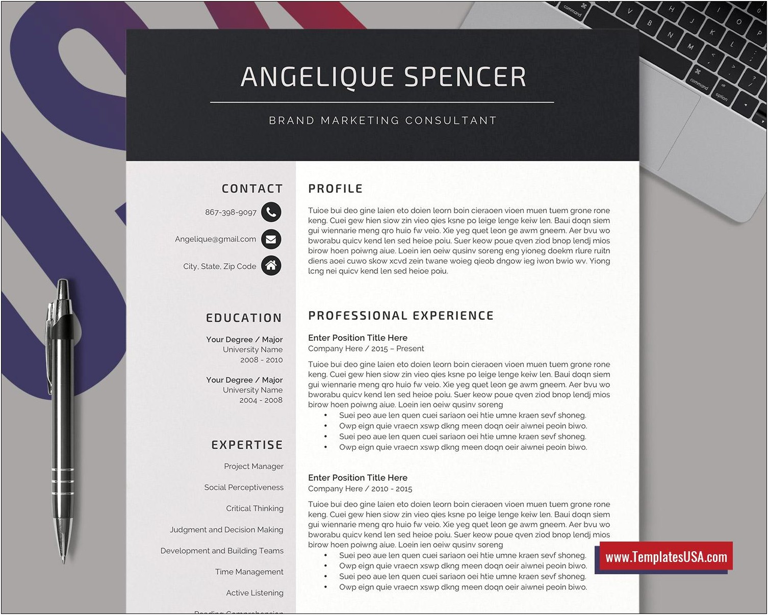 Microsoft Word Resume Templates Career Progression