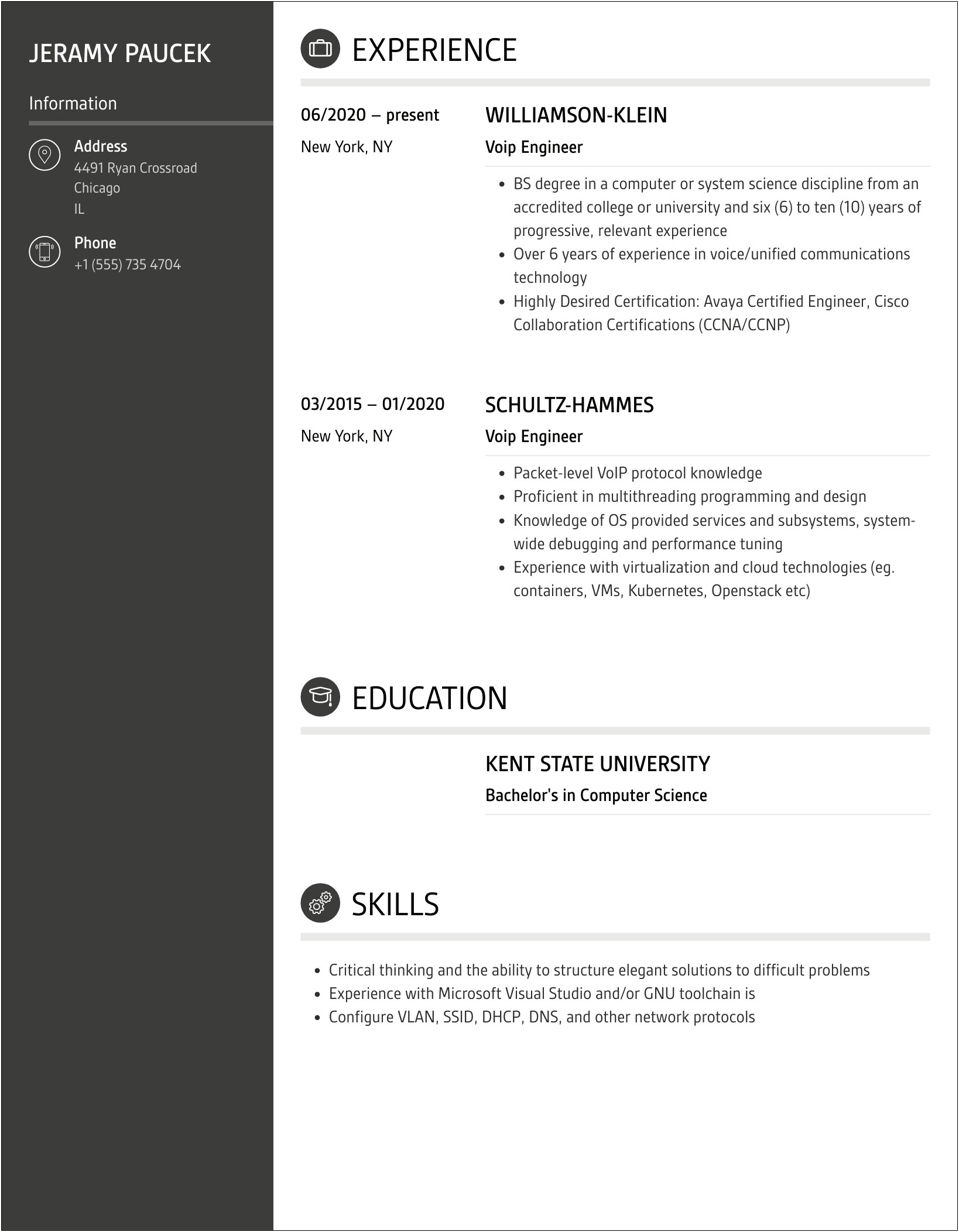 Mitel 3300 Volp Pbx Nupoint Resume Sample