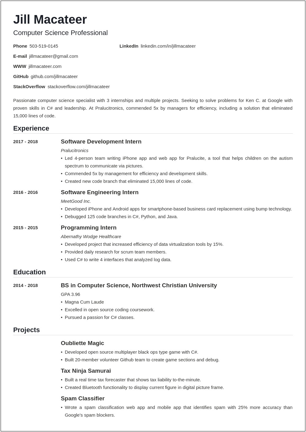 Most Common Computer Science Resume Skills