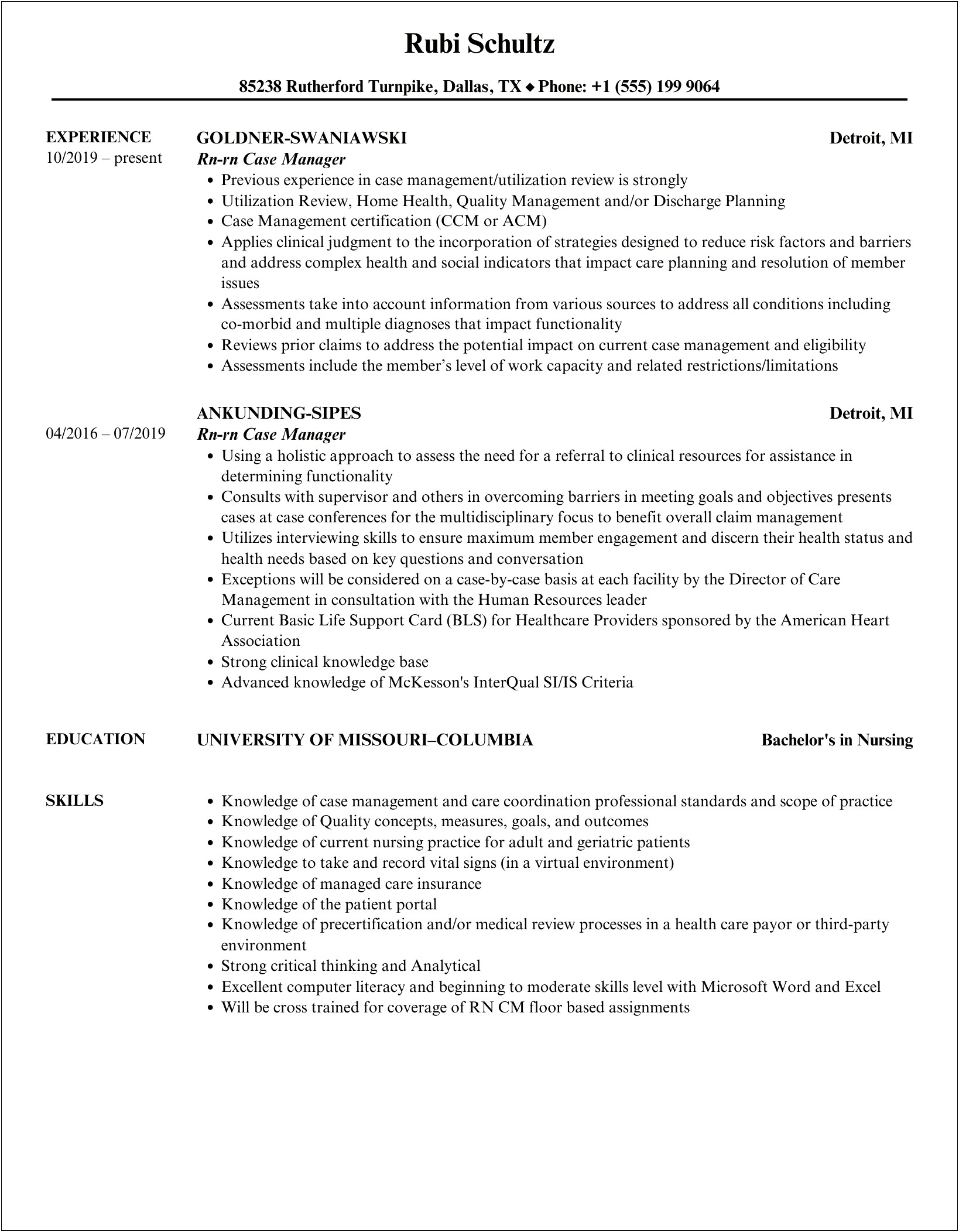 Mountain View Manor Rn Job Description For Resume