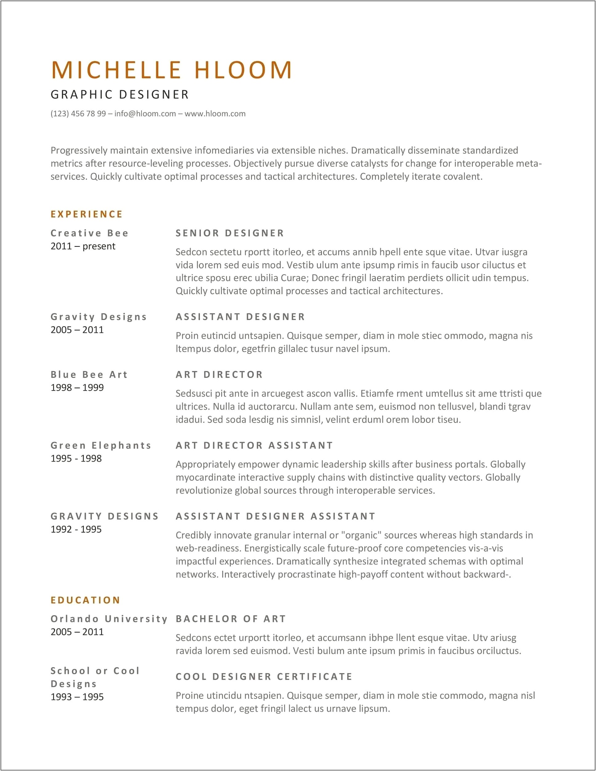 Ms Word Resume Template 8 Job