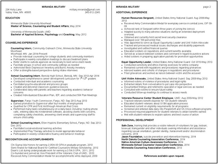 Msum Career Development Center Resume Sample