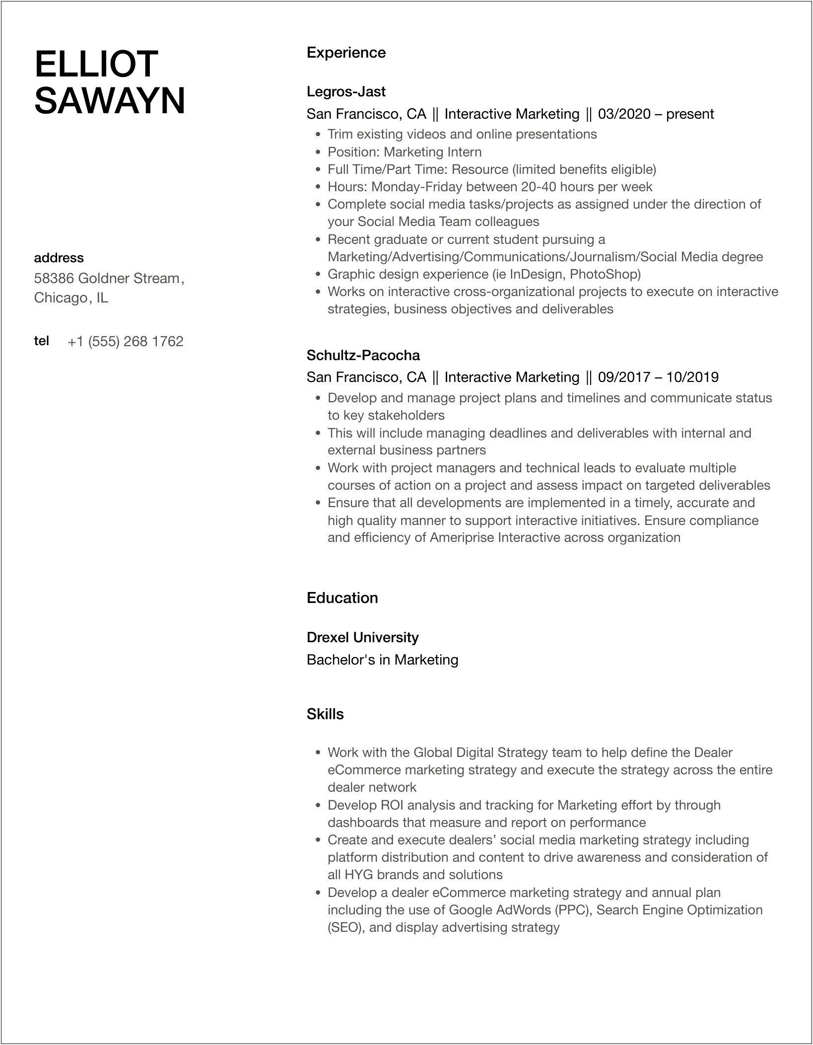 Multi Level Marketing Description For Resume