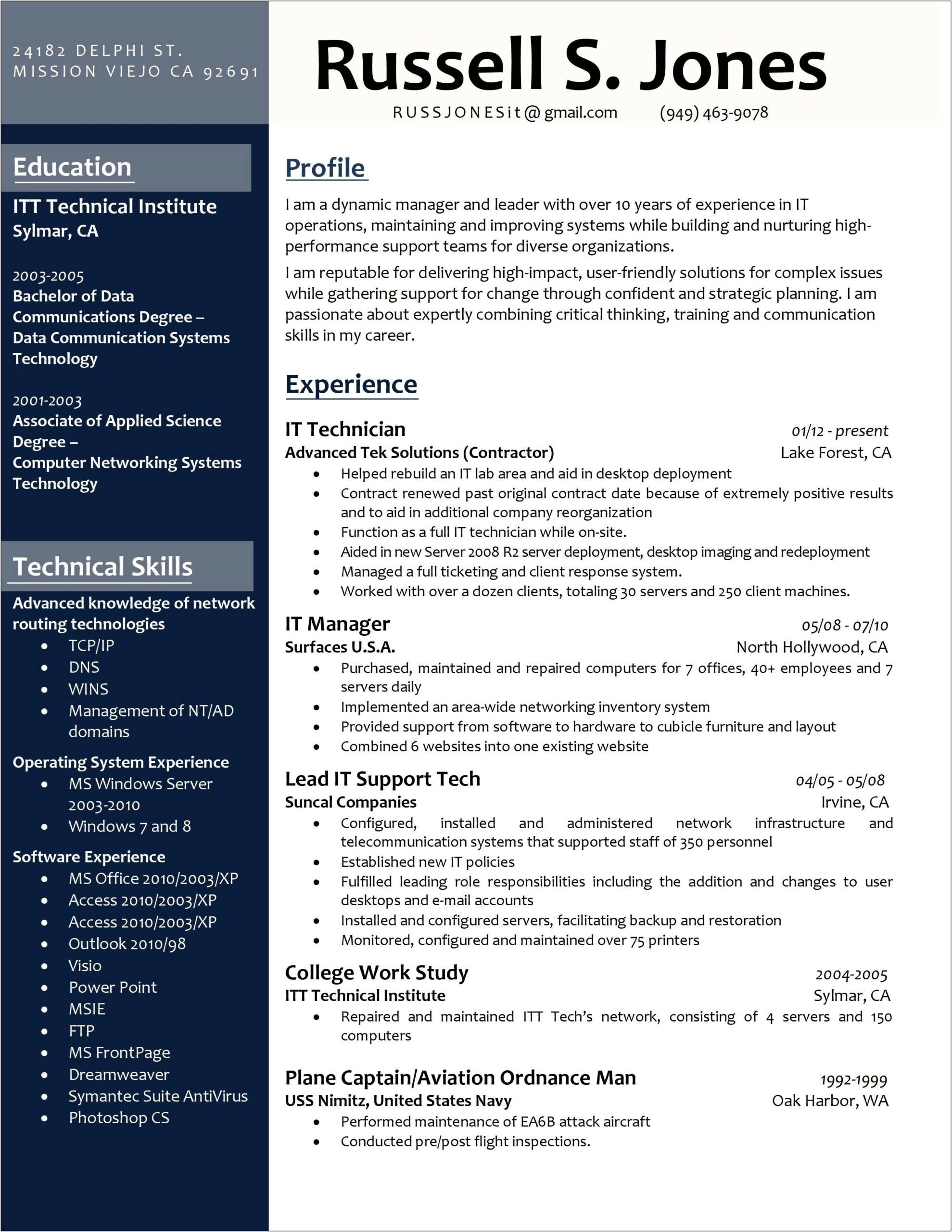 Navy Operations Specialist Job Description For Resume