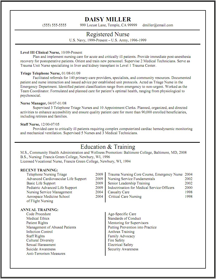 New Grad Rn Resume Template Free