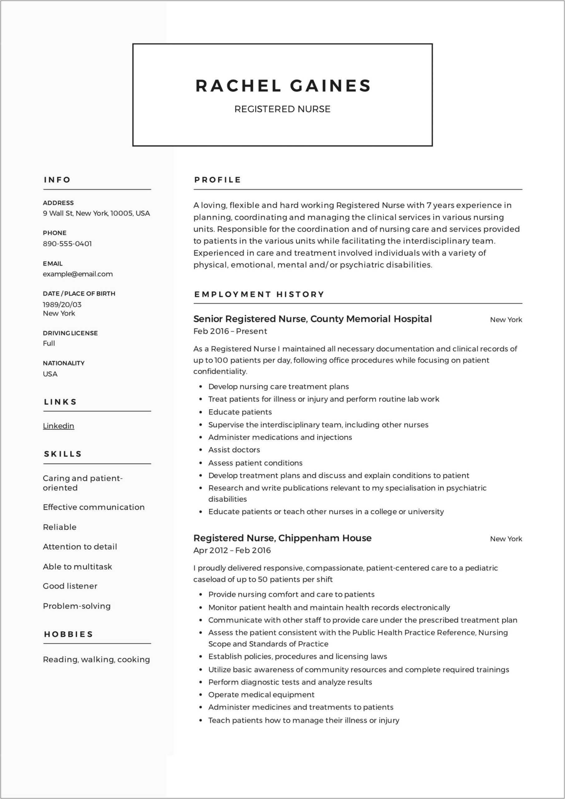 New Graduate Nursing Objective For Resume