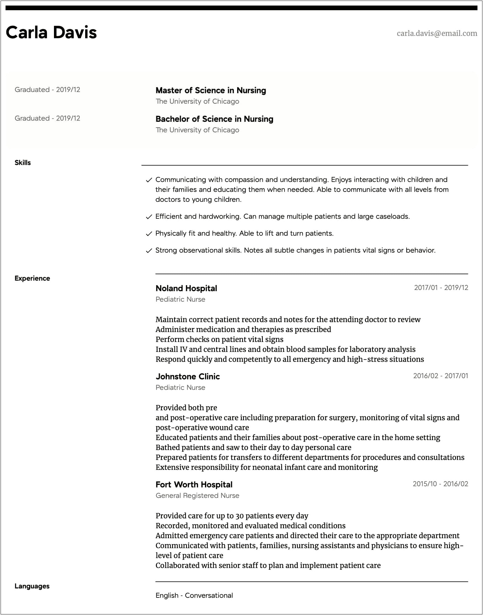 New Lpn No Experience Skills On Resume