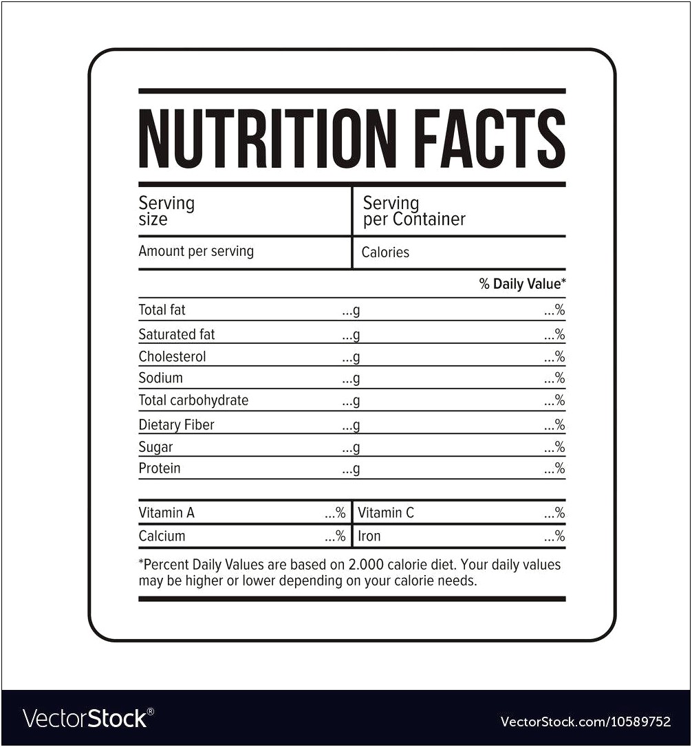 Nutrition Facts Label Template Download Canada