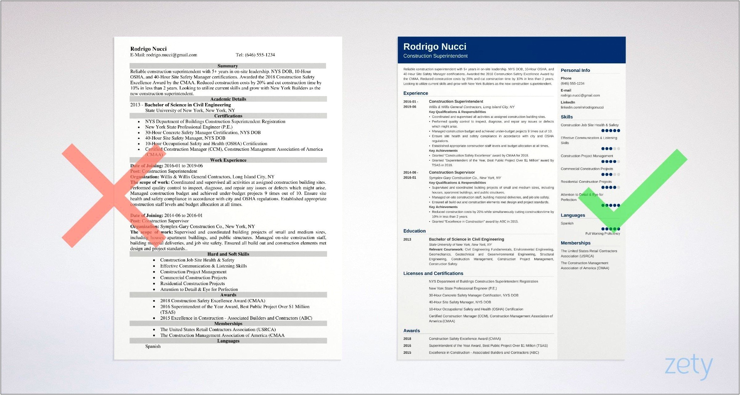 Nys Dol Construction Superintendent Resume Sample