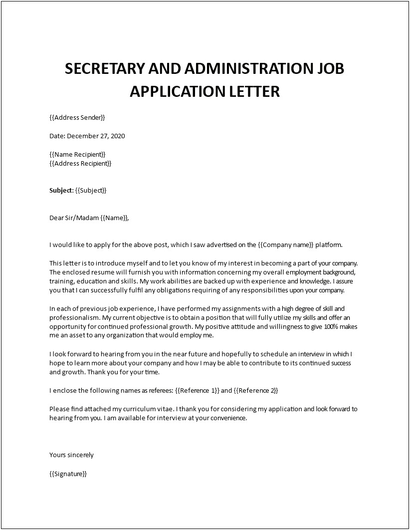 Objective Cover Letter Resume Education Administration