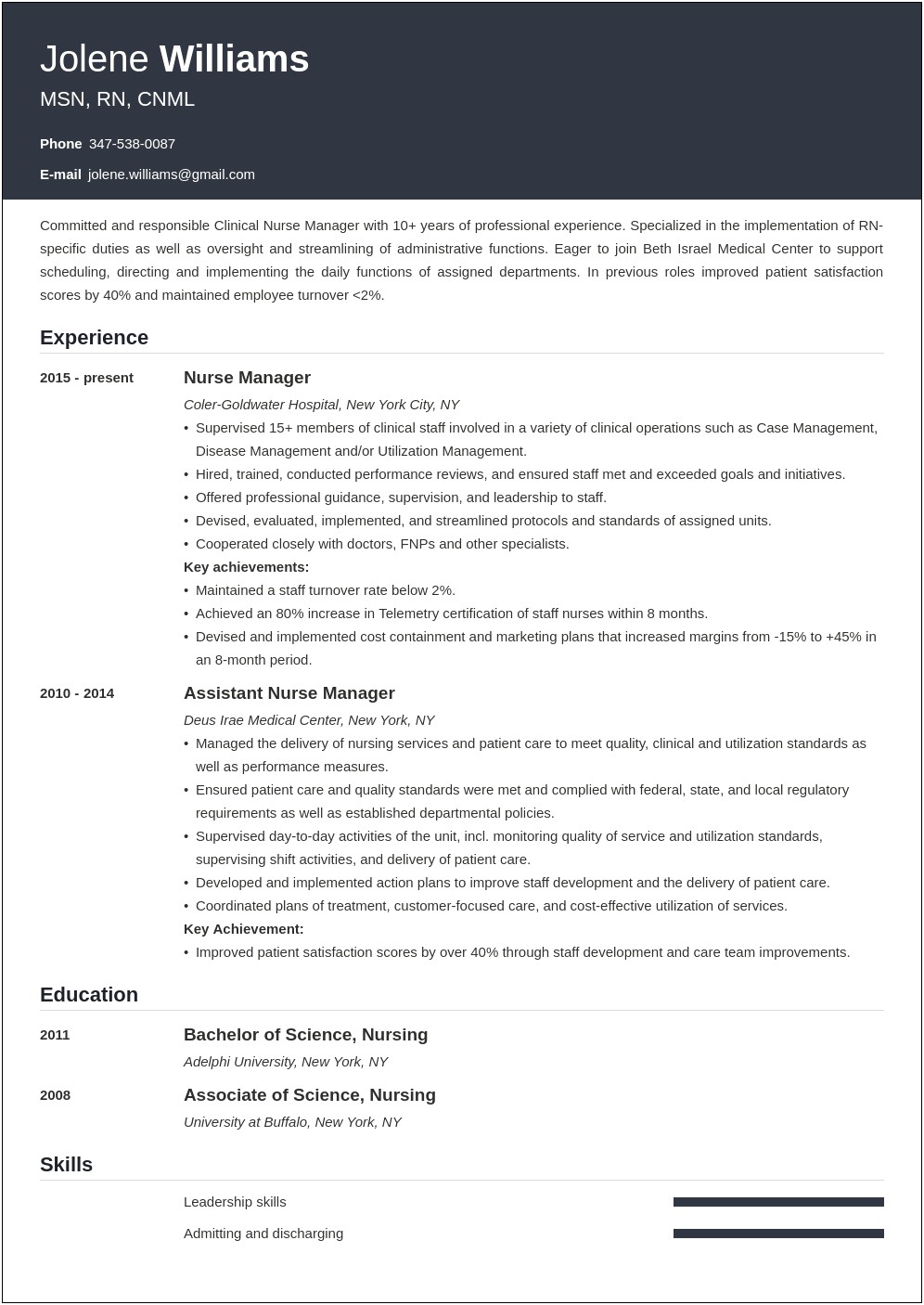 Objective For A Associate Nurse Job Resume