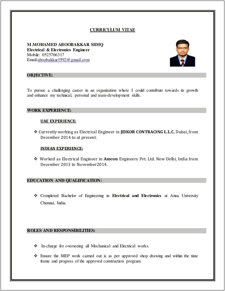 Objective For A Engineer Resume