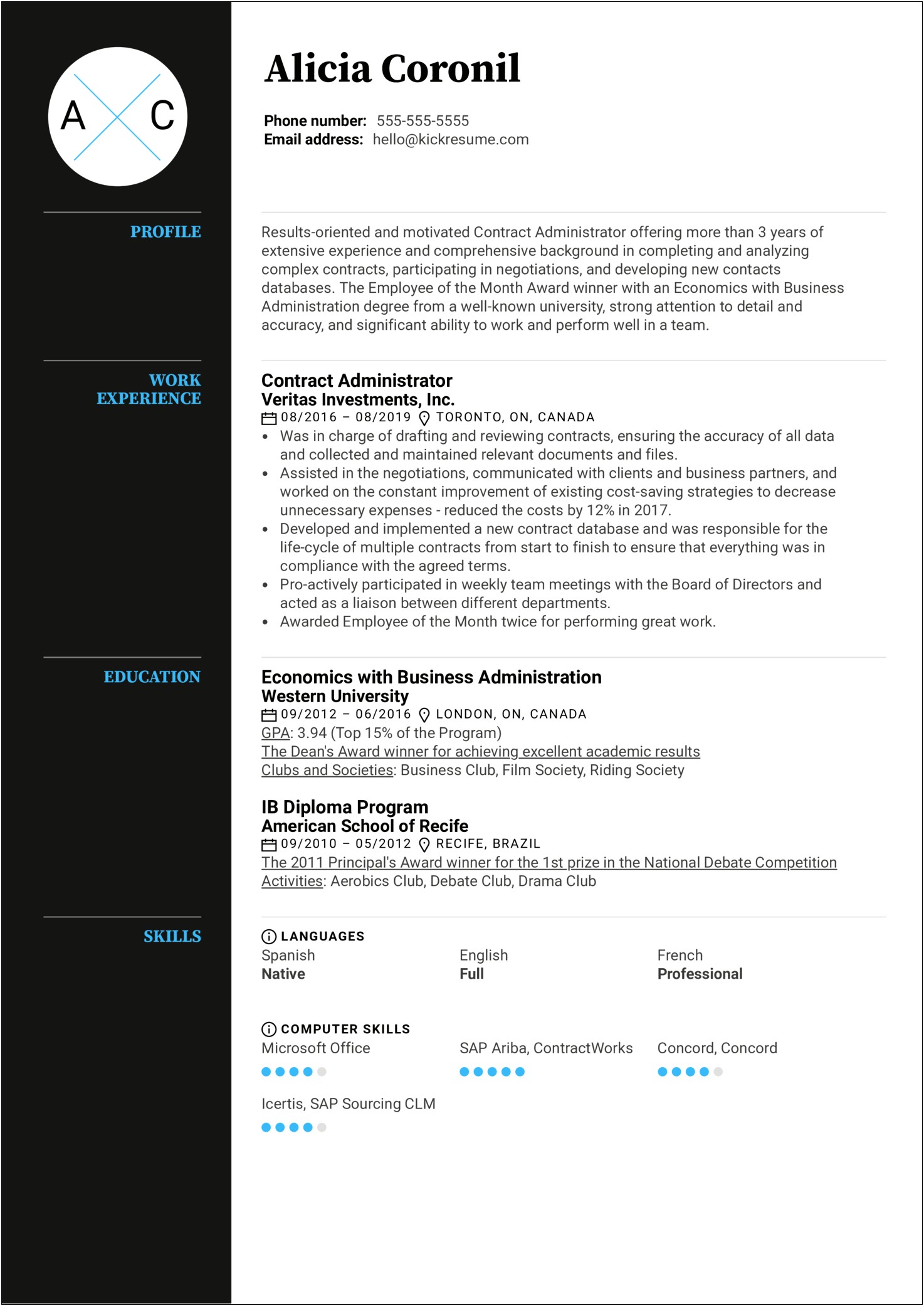 Objective For A Resume For A Business Administrative