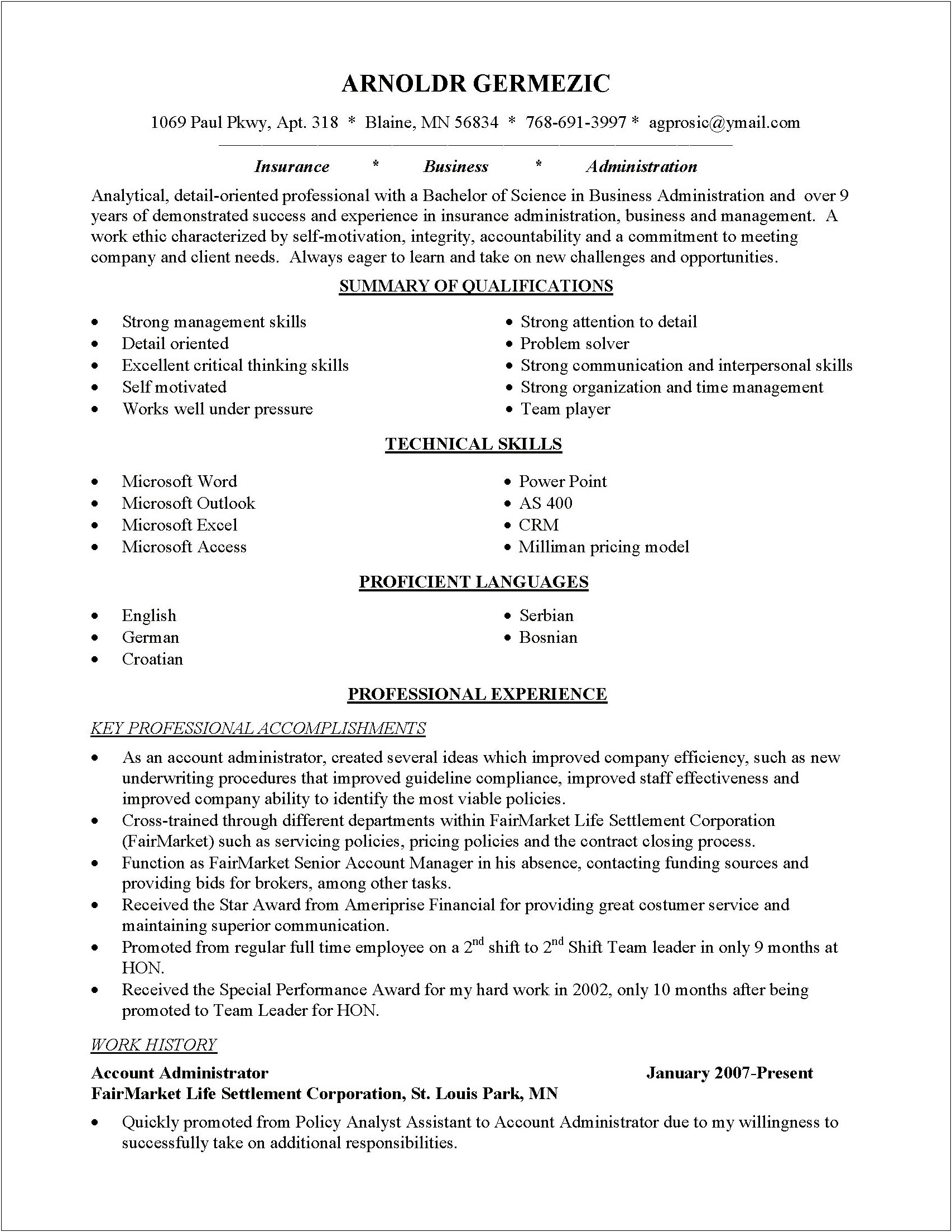 Objective For Administrator Resume And Changing Careers