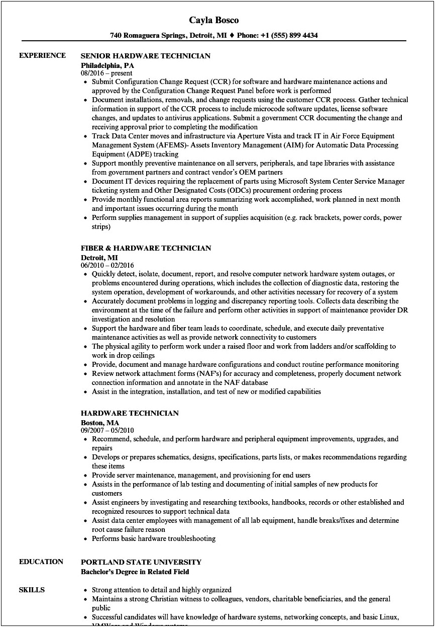 Objective For Electronics And Computer Resume