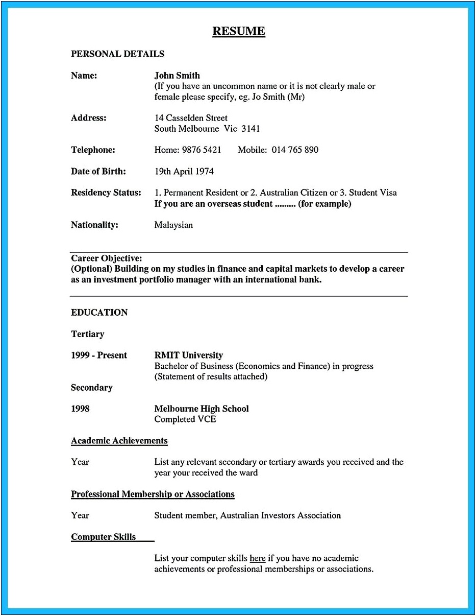 Objective For Resume Applying For Bank