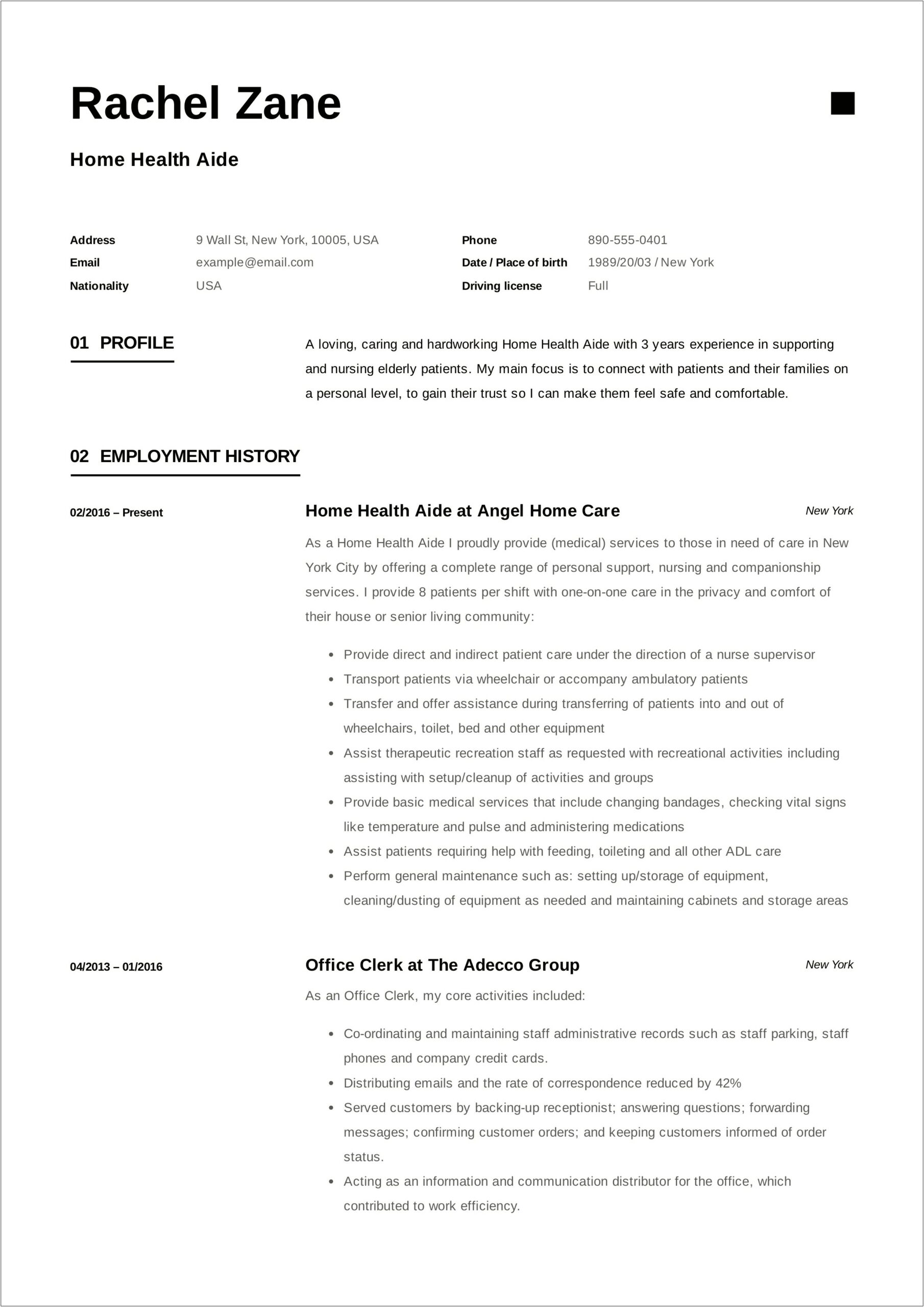 Objective For Resume For Nursing Homes