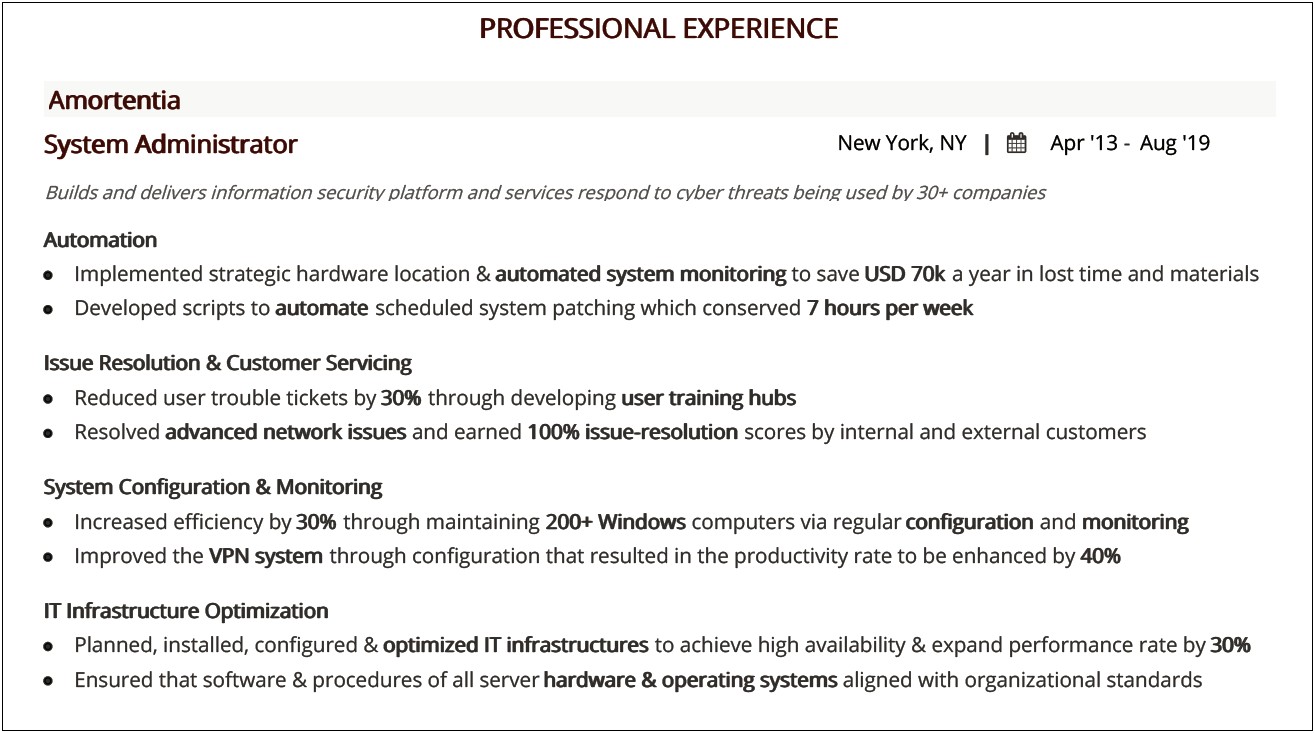 Objective For Resume For System Administrator