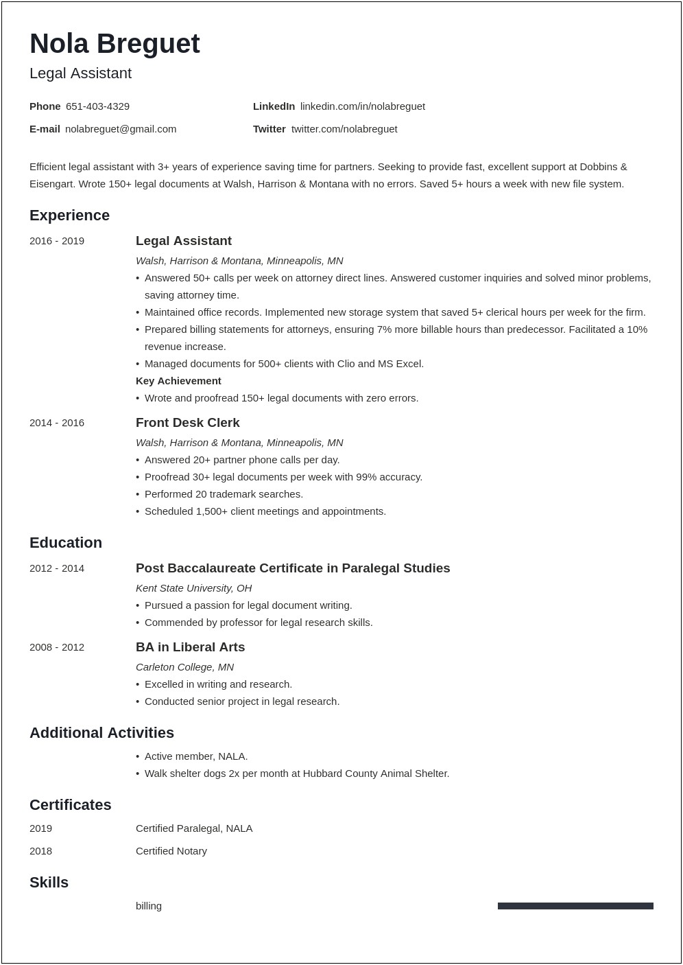 Objective For School Secretary Resume Examples